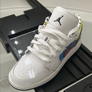 Colorful Graphic Sneakers with White Base